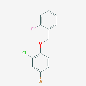 molecular formula C13H9BrClFO B2808132 4-Bromo-2-chloro-1-[(2-fluorophenyl)methoxy]benzene CAS No. 2140316-53-4