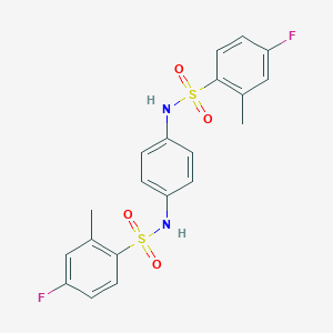 molecular formula C20H18F2N2O4S2 B280814 4-fluoro-N-(4-{[(4-fluoro-2-methylphenyl)sulfonyl]amino}phenyl)-2-methylbenzenesulfonamide 
