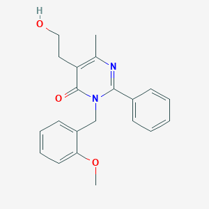 molecular formula C21H22N2O3 B2808141 5-(2-羟乙基)-3-(2-甲氧基苯甲基)-6-甲基-2-苯基嘧啶-4(3H)-酮 CAS No. 1775300-33-8