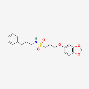 molecular formula C19H23NO5S B2808150 3-(benzo[d][1,3]dioxol-5-yloxy)-N-(3-phenylpropyl)propane-1-sulfonamide CAS No. 946286-18-6
