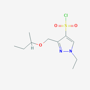 molecular formula C10H17ClN2O3S B2808154 3-(sec-butoxymethyl)-1-ethyl-1H-pyrazole-4-sulfonyl chloride CAS No. 1856051-62-1