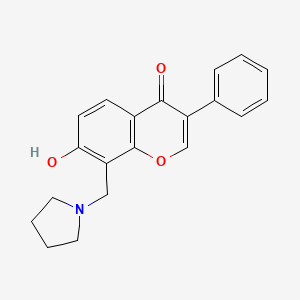 molecular formula C20H19NO3 B2808174 7-hydroxy-3-phenyl-8-(pyrrolidin-1-ylmethyl)-4H-chromen-4-one CAS No. 448238-32-2