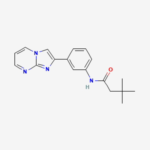 N-(3-imidazo[1,2-a]pyrimidin-2-ylphenyl)-3,3-dimethylbutanamide