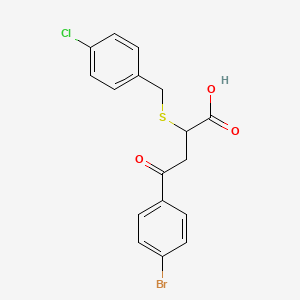 molecular formula C17H14BrClO3S B2808224 4-(4-Bromophenyl)-2-[(4-chlorobenzyl)sulfanyl]-4-oxobutanoic acid CAS No. 306730-18-7