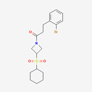 molecular formula C18H24BrNO3S B2808247 3-(2-Bromophenyl)-1-(3-(cyclohexylsulfonyl)azetidin-1-yl)propan-1-one CAS No. 1797303-83-3