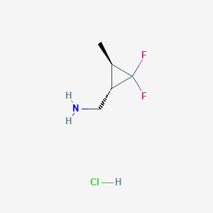 molecular formula C5H10ClF2N B2808251 [(1S,3R)-2,2-Difluoro-3-methylcyclopropyl]methanamine;hydrochloride CAS No. 2241139-59-1