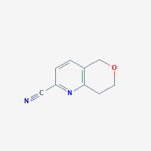 molecular formula C9H8N2O B2808265 7,8-Dihydro-5H-pyrano[4,3-b]pyridine-2-carbonitrile CAS No. 1780025-95-7
