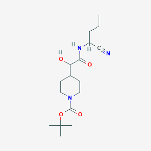 molecular formula C17H29N3O4 B2808267 Tert-butyl 4-[2-(1-cyanobutylamino)-1-hydroxy-2-oxoethyl]piperidine-1-carboxylate CAS No. 2249011-53-6