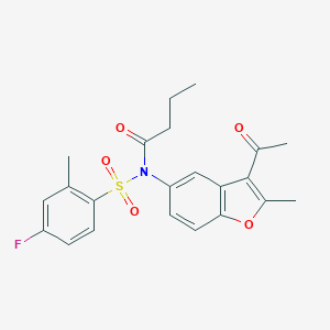 N-(3-acetyl-2-methyl-1-benzofuran-5-yl)-N-butyryl-4-fluoro-2-methylbenzenesulfonamide