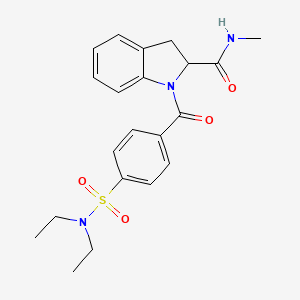 molecular formula C21H25N3O4S B2808270 1-(4-(N,N-diethylsulfamoyl)benzoyl)-N-methylindoline-2-carboxamide CAS No. 1101639-93-3