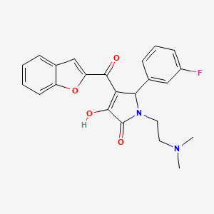 molecular formula C23H21FN2O4 B2808297 4-(benzofuran-2-carbonyl)-1-(2-(dimethylamino)ethyl)-5-(3-fluorophenyl)-3-hydroxy-1H-pyrrol-2(5H)-one CAS No. 797799-28-1