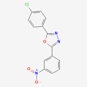 molecular formula C14H8ClN3O3 B2808300 2-(4-Chlorophenyl)-5-(3-nitrophenyl)-1,3,4-oxadiazole CAS No. 23047-94-1