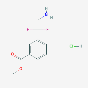 molecular formula C10H12ClF2NO2 B2808303 Methyl 3-(2-amino-1,1-difluoroethyl)benzoate;hydrochloride CAS No. 2490400-63-8