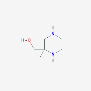 molecular formula C6H14N2O B2808321 2-Piperazinemethanol, 2-methyl- CAS No. 934625-02-2