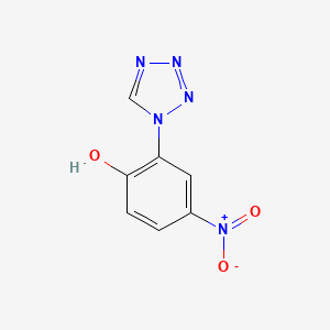 molecular formula C7H5N5O3 B2808357 4-nitro-2-(1H-1,2,3,4-tetrazol-1-yl)phenol CAS No. 332163-15-2