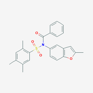 N-benzoyl-2,4,5-trimethyl-N-(2-methyl-1-benzofuran-5-yl)benzenesulfonamide