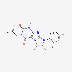molecular formula C21H23N5O3 B2808389 6-(2,4-Dimethylphenyl)-4,7,8-trimethyl-2-(2-oxopropyl)purino[7,8-a]imidazole-1,3-dione CAS No. 878732-47-9