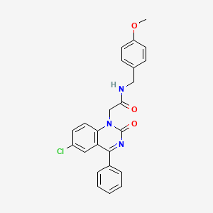 molecular formula C24H20ClN3O3 B2808394 2-(6-chloro-2-oxo-4-phenylquinazolin-1(2H)-yl)-N-(4-methoxybenzyl)acetamide CAS No. 932321-29-4