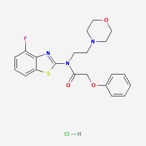 molecular formula C21H23ClFN3O3S B2808398 N-(4-fluorobenzo[d]thiazol-2-yl)-N-(2-morpholinoethyl)-2-phenoxyacetamide hydrochloride CAS No. 1330380-87-4