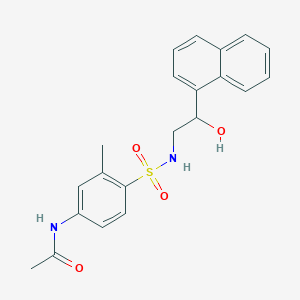 molecular formula C21H22N2O4S B2808419 N-(4-(N-(2-hydroxy-2-(naphthalen-1-yl)ethyl)sulfamoyl)-3-methylphenyl)acetamide CAS No. 1448053-13-1