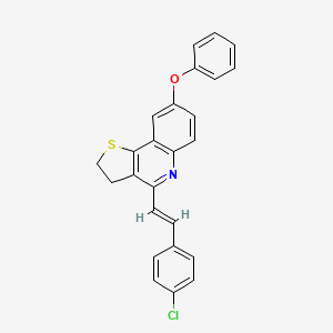molecular formula C25H18ClNOS B2808437 4-[(E)-2-(4-chlorophenyl)ethenyl]-8-phenoxy-2,3-dihydrothieno[3,2-c]quinoline CAS No. 865658-54-4
