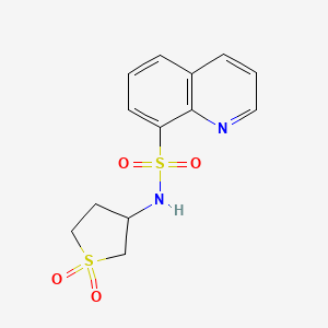 molecular formula C13H14N2O4S2 B2808482 N-(1,1-dioxothiolan-3-yl)quinoline-8-sulfonamide CAS No. 327093-44-7