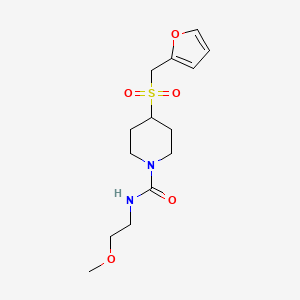 molecular formula C14H22N2O5S B2808485 4-((furan-2-ylmethyl)sulfonyl)-N-(2-methoxyethyl)piperidine-1-carboxamide CAS No. 1448064-09-2