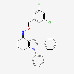 molecular formula C27H22Cl2N2O B2808497 1,2-diphenyl-1,5,6,7-tetrahydro-4H-indol-4-one O-(3,5-dichlorobenzyl)oxime CAS No. 251310-40-4