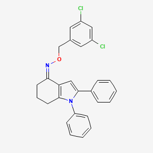 molecular formula C27H22Cl2N2O B2808497 1,2-二苯基-1,5,6,7-四氢-4H-吲哌-4-酮 O-(3,5-二氯苯甲基)肟 CAS No. 251310-40-4