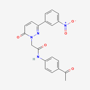 molecular formula C20H16N4O5 B2808498 N-(4-acetylphenyl)-2-[3-(3-nitrophenyl)-6-oxopyridazin-1-yl]acetamide CAS No. 899990-83-1