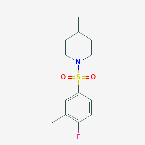 molecular formula C13H18FNO2S B280850 1-[(4-Fluoro-3-methylphenyl)sulfonyl]-4-methylpiperidine 