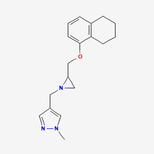 1-Methyl-4-[[2-(5,6,7,8-tetrahydronaphthalen-1-yloxymethyl)aziridin-1-yl]methyl]pyrazole