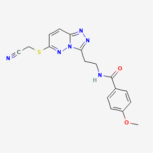 N-[2-[6-(cyanomethylsulfanyl)-[1,2,4]triazolo[4,3-b]pyridazin-3-yl]ethyl]-4-methoxybenzamide