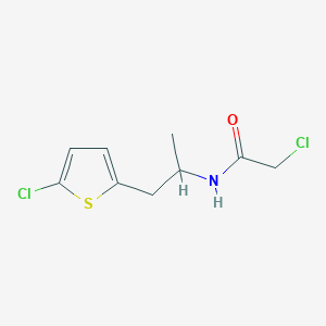 molecular formula C9H11Cl2NOS B2808520 2-Chloro-N-[1-(5-chlorothiophen-2-yl)propan-2-yl]acetamide CAS No. 2411241-46-6