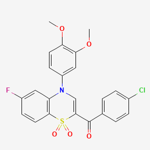 (4-chlorophenyl)[4-(3,4-dimethoxyphenyl)-6-fluoro-1,1-dioxido-4H-1,4-benzothiazin-2-yl]methanone
