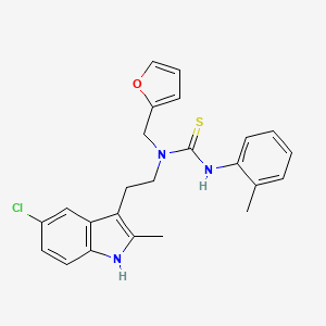 1-(2-(5-chloro-2-methyl-1H-indol-3-yl)ethyl)-1-(furan-2-ylmethyl)-3-(o-tolyl)thiourea