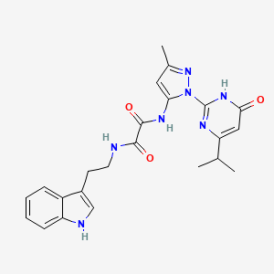 N1-(2-(1H-indol-3-yl)ethyl)-N2-(1-(4-isopropyl-6-oxo-1,6-dihydropyrimidin-2-yl)-3-methyl-1H-pyrazol-5-yl)oxalamide