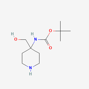 molecular formula C11H22N2O3 B2808564 tert-Butyl (4-(hydroxymethyl)piperidin-4-yl)carbamate CAS No. 1262408-81-0