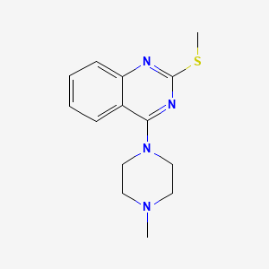 molecular formula C14H18N4S B2808568 4-(4-Methylpiperazino)-2-(methylsulfanyl)quinazoline CAS No. 866019-90-1