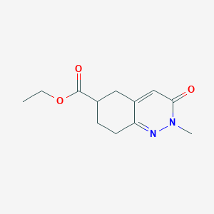 molecular formula C12H16N2O3 B2808573 Ethyl 2-methyl-3-oxo-2,3,5,6,7,8-hexahydrocinnoline-6-carboxylate CAS No. 2034573-47-0