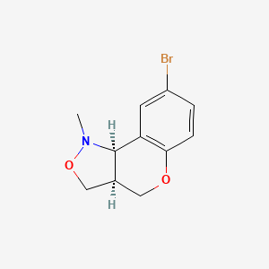 molecular formula C11H12BrNO2 B2808576 (3As,9bR)-8-溴-1-甲基-3,3a,4,9b-四氢咯并[4,3-c][1,2]噁唑 CAS No. 321574-26-9
