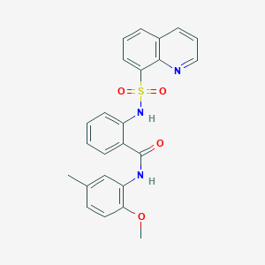 molecular formula C24H21N3O4S B280858 N-(2-methoxy-5-methylphenyl)-2-[(8-quinolinylsulfonyl)amino]benzamide 