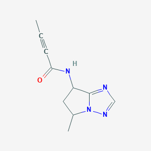 molecular formula C10H12N4O B2808582 N-(5-Methyl-6,7-dihydro-5H-pyrrolo[1,2-b][1,2,4]triazol-7-yl)but-2-ynamide CAS No. 2411270-82-9