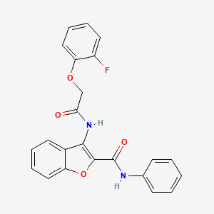 molecular formula C23H17FN2O4 B2808588 3-(2-(2-fluorophenoxy)acetamido)-N-phenylbenzofuran-2-carboxamide CAS No. 887889-75-0