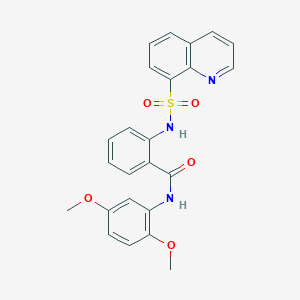 molecular formula C24H21N3O5S B280859 N-(2,5-dimethoxyphenyl)-2-[(8-quinolinylsulfonyl)amino]benzamide 