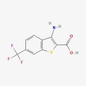 molecular formula C10H6F3NO2S B2808596 3-Amino-6-(trifluoromethyl)-1-benzothiophene-2-carboxylic acid CAS No. 2379918-55-3