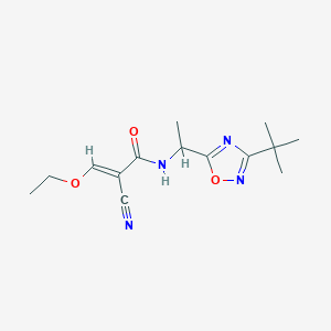 (E)-N-[1-(3-Tert-butyl-1,2,4-oxadiazol-5-yl)ethyl]-2-cyano-3-ethoxyprop-2-enamide