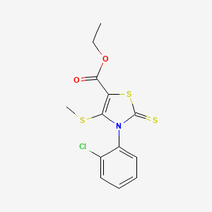 Ethyl 3-(2-chlorophenyl)-4-(methylsulfanyl)-2-thioxo-2,3-dihydro-1,3-thiazole-5-carboxylate