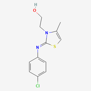 molecular formula C12H13ClN2OS B2808613 (Z)-2-(2-((4-chlorophenyl)imino)-4-methylthiazol-3(2H)-yl)ethanol CAS No. 928199-21-7