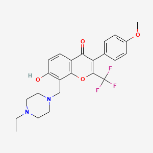 8-[(4-Ethylpiperazin-1-yl)methyl]-7-hydroxy-3-(4-methoxyphenyl)-2-(trifluoromethyl)chromen-4-one